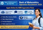 Bank of Maharashtra Apprentice 2026: Apply for 600 Posts