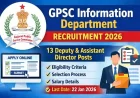 GPSC Information Department Recruitment 2026 – Apply Online for 13 Posts