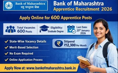 Bank of Maharashtra Apprentice 2026: Apply for 600 Posts