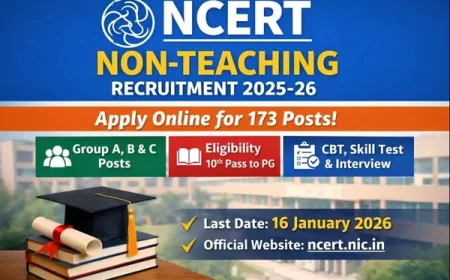 NCERT Non-Teaching Recruitment 2025-26: Apply Online for 173 Posts